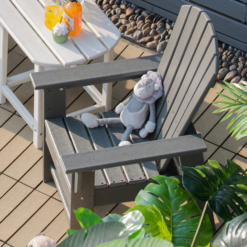 Wood Outdoor Adirondack Chair, Gray