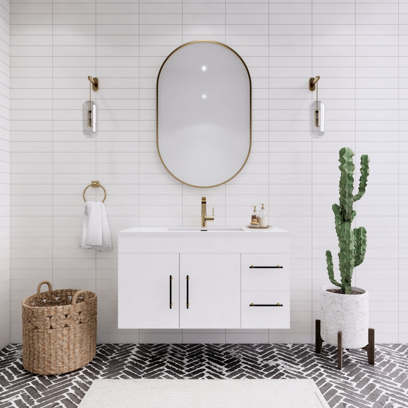 Ensemble de meuble-lavabo simple 42 po Thurnell, Blanc brillant