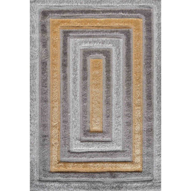 Kiawah Geometric Shag Area Rug, Rectangle 80 x 150cm