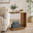 C-Shaped End Table, Wood Side Table Nightstand