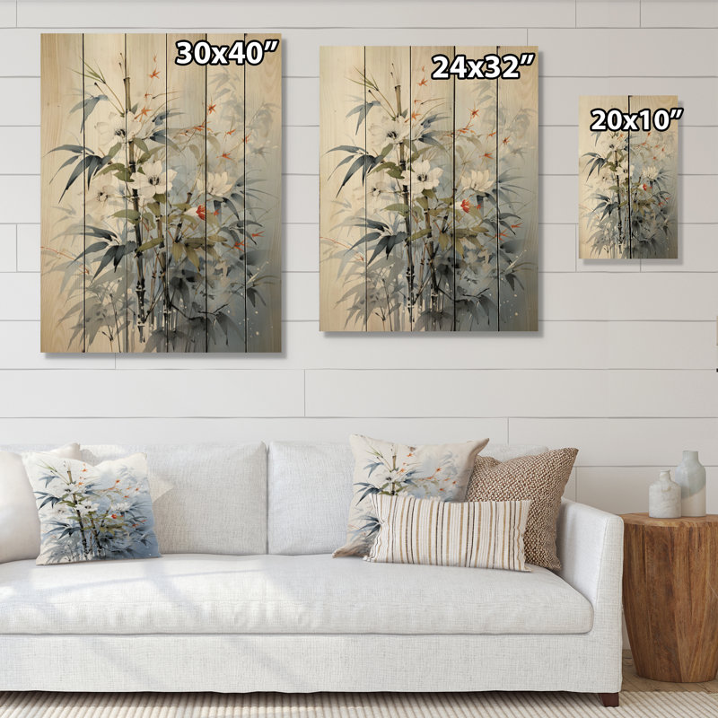 Asian Art Bambo Whisper sur impression sur bois, H 32 po x l 24 po x P 0,78 po