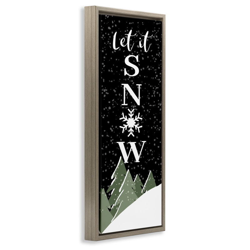 Let It Snow Winter Scene, 25" H x 11" W, Montalcino Elm Floater Frame