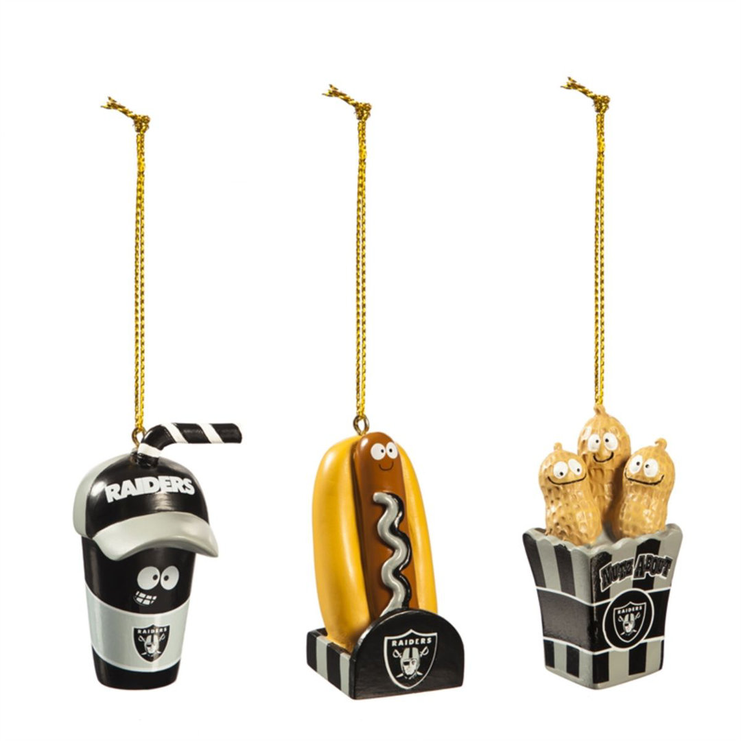 NFL Snack Pack 3 Piece Hanging Figurine Ornament Set Evergreen Enterprises, Inc NFL