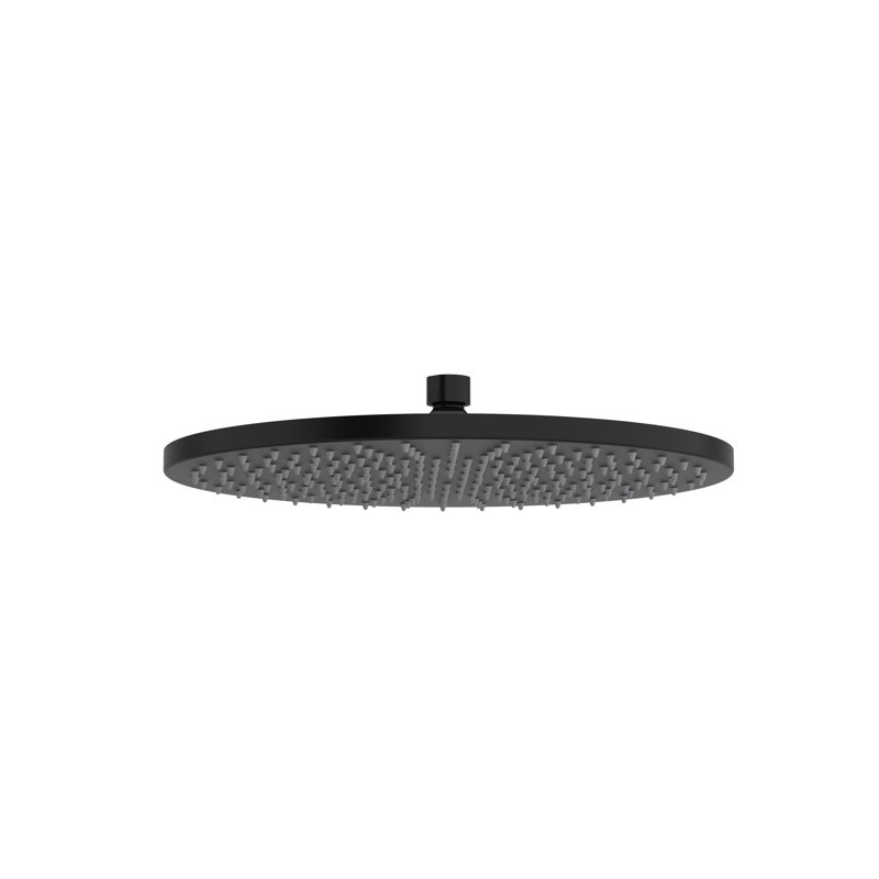 1.8 GPM 12" Rain Fixed Shower Head, Black, 2.0 GPM