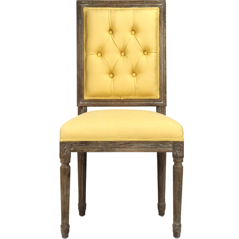 Louis Upholstered Dining Chair, Yellow