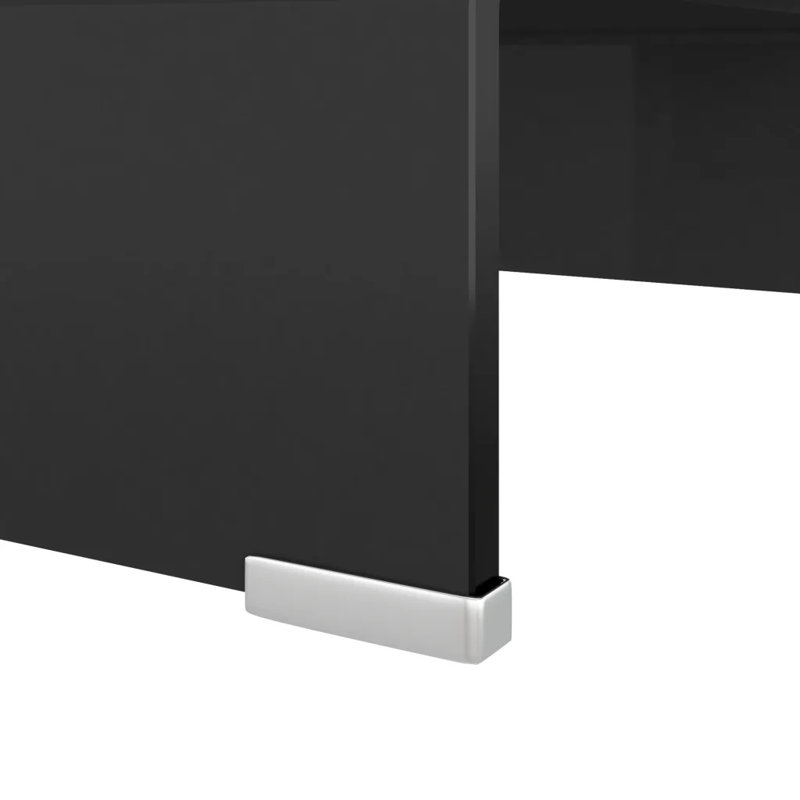 Wakeland TV Stand/Monitor Riser Glass, Black, 40cm