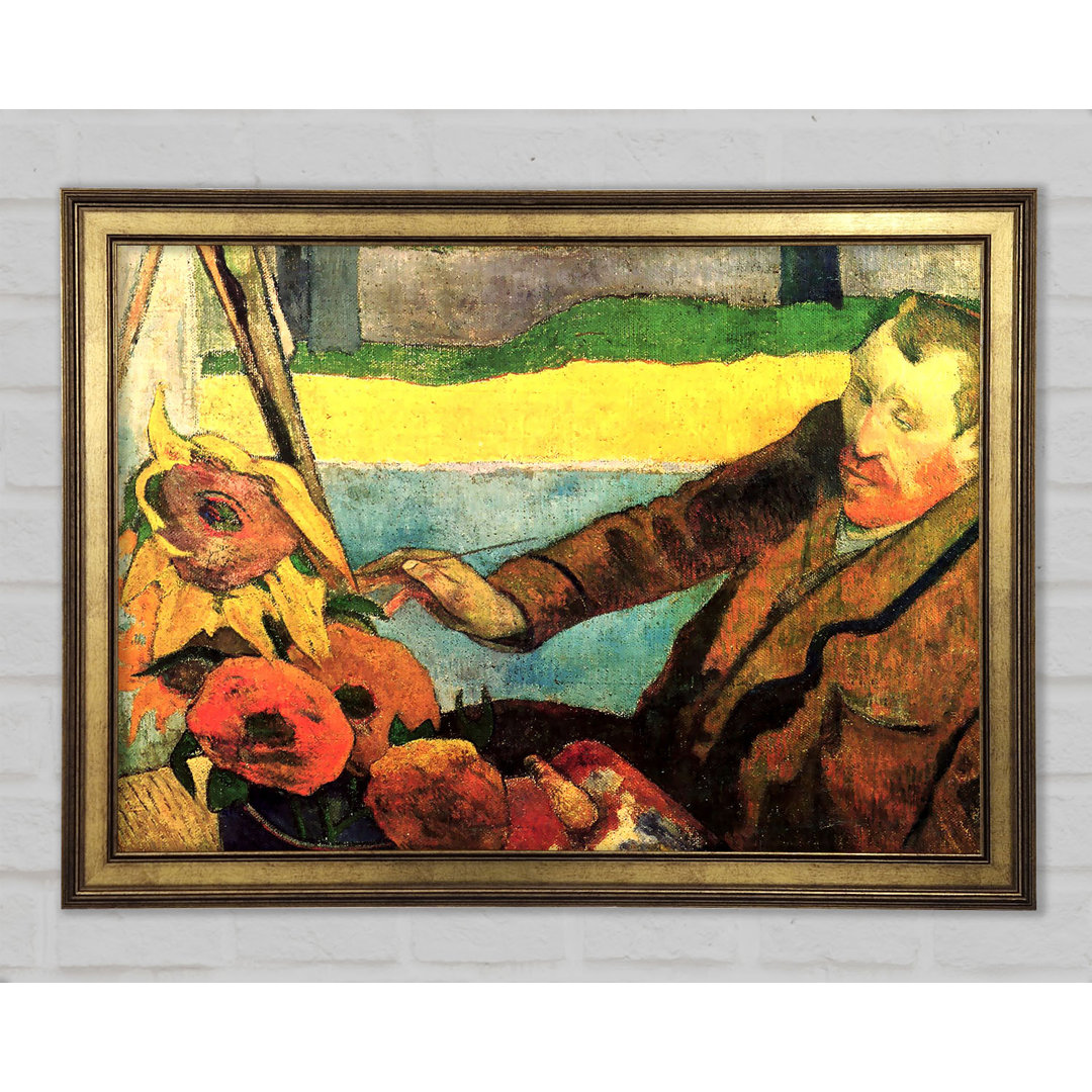 Gauguin malt Van Gogh Gemälde Sonnenblumen - Einzelner Bilderrahmen Kunstdrucke