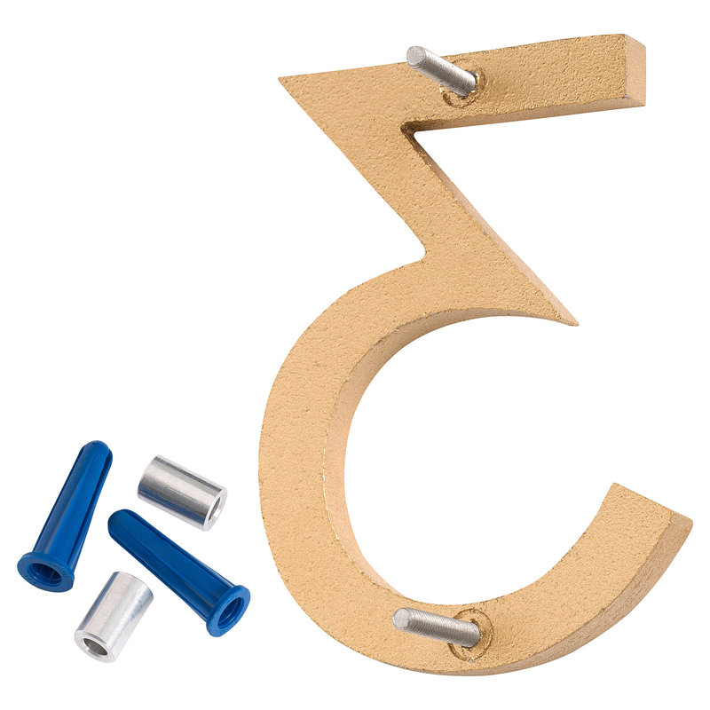 10 in. Flat Floating Mount House Number, Taupe, 3