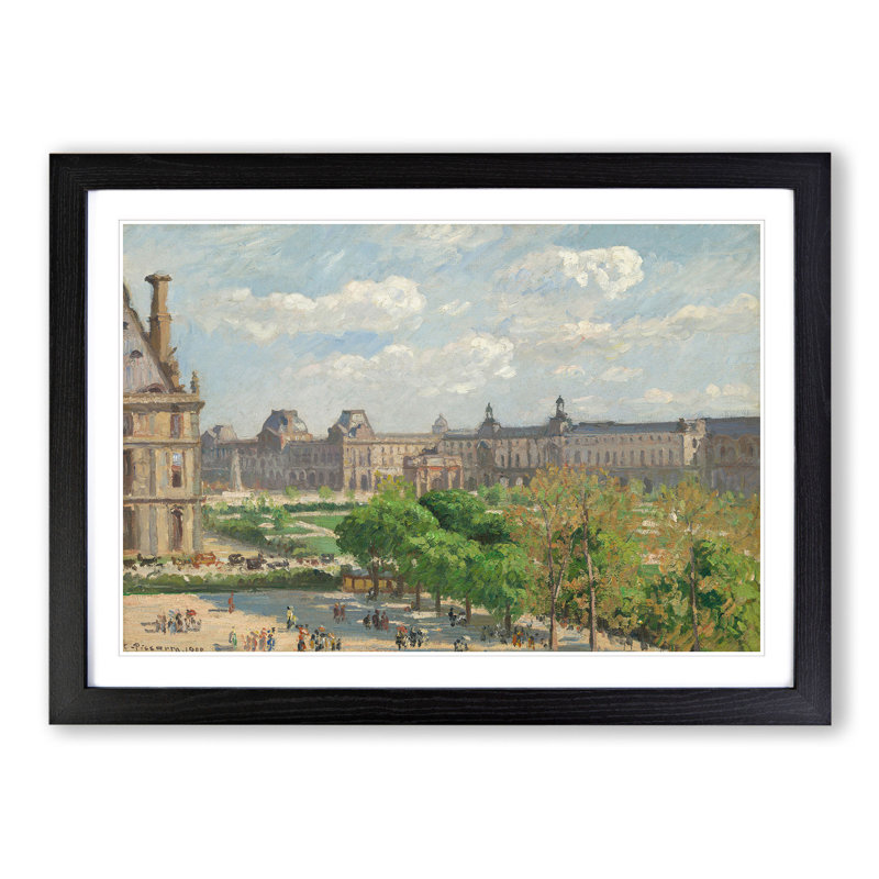 Place Du Carrousel in Paris by Camille Pissarro - Framed Print, 27cm H x 36cm W x 2cm D, Black Framed