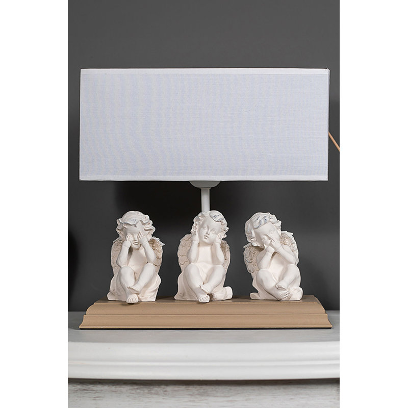 Lampe de table 11 ", Brun, Blanc