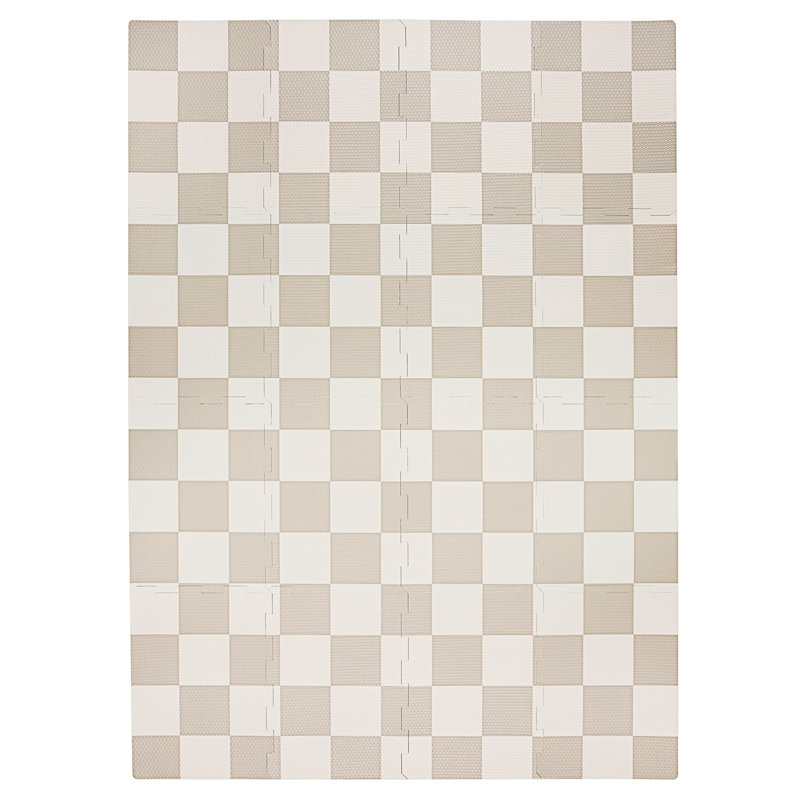 Tapis pour bébé et enfants en mousse EVA, Damier beige