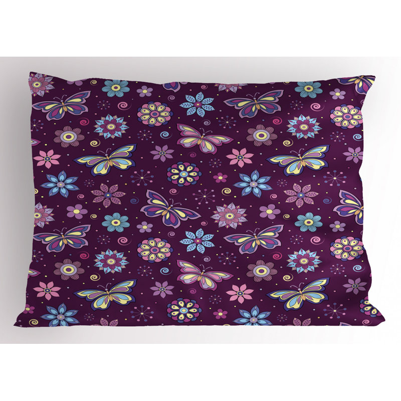 Dots Polyester Floral Sham Set, Queen