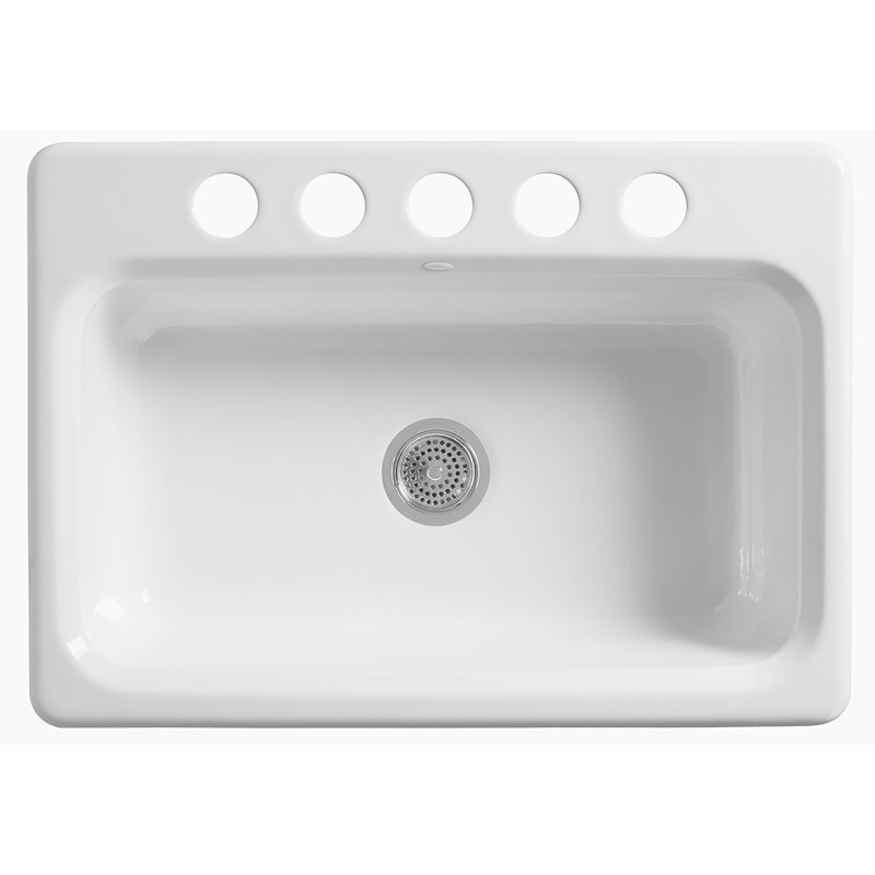 Kohler Bakersfield 31" L x 22" W Undermount Kitchen Sink, White