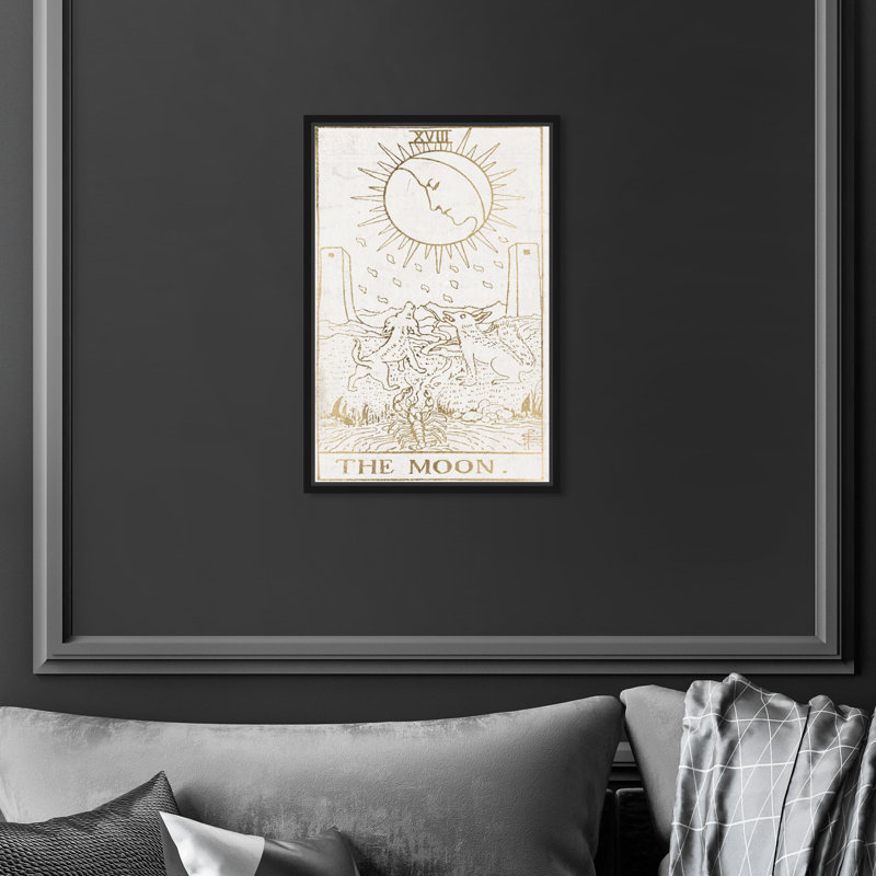 Impression d’art graphique sur toile tendue de luxe the Moon, Cadre noir, H 24 po x l 16 po