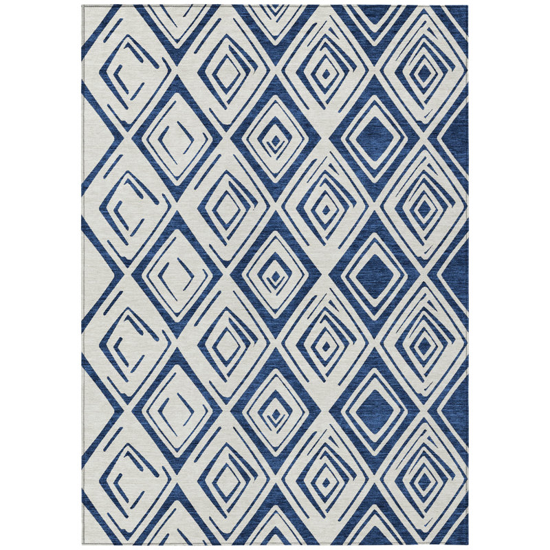 Neysa Washable Geometric Indoor / Outdoor Rug, Runner 2'3" x 7'6"