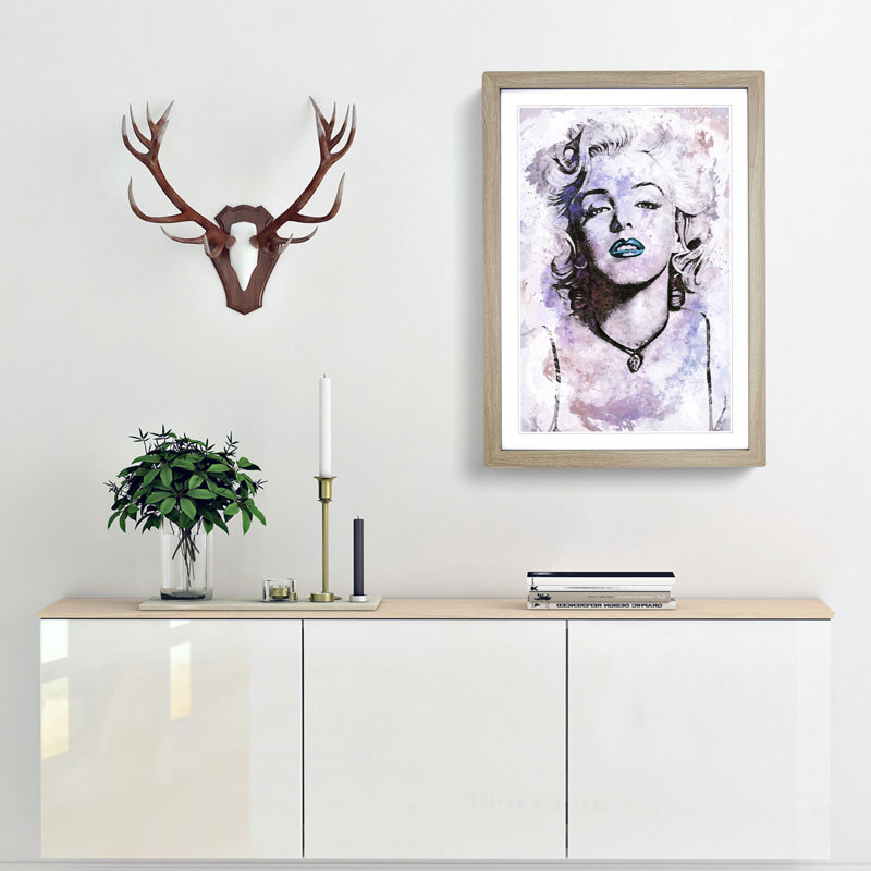 Marilyn Monroe in Abstract - Framed Print, Oak, 76cm H x 50cm W x 2cm D