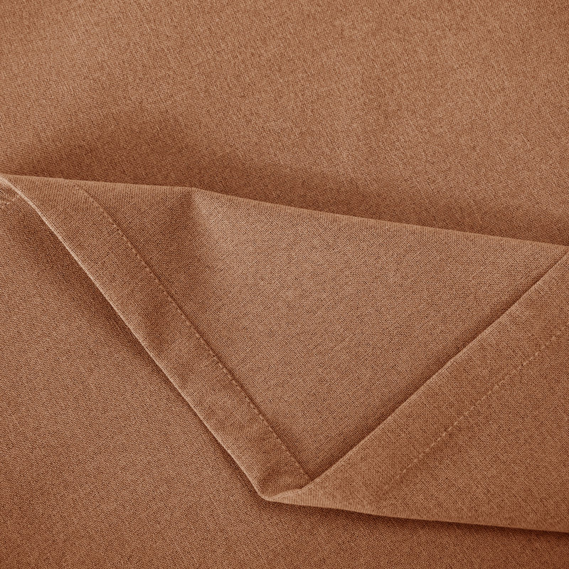 Linen Blend Blackout Curtain Panel Pair, Orange, 117cm Width x 160cm Drop