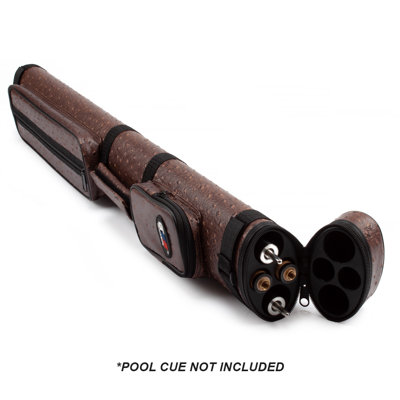 GSE 2x2 Oval Hard Billiard Pool Cue Stick Carrying Case - Holds 2 Butts & 2 Shafts
