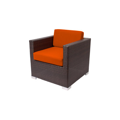 Chaise de patio en osier avec coussins Aruba