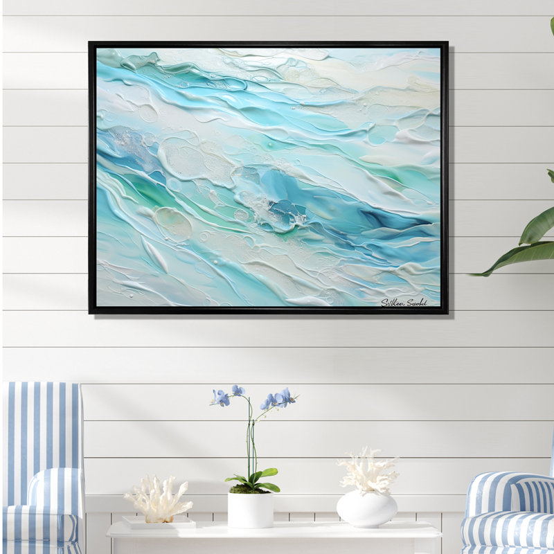 «Ocean Charm», art mural océanique, Cadre flottant noir, 34" H x 44" W