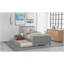 Lit plateforme simple avec lit gigogne, gris