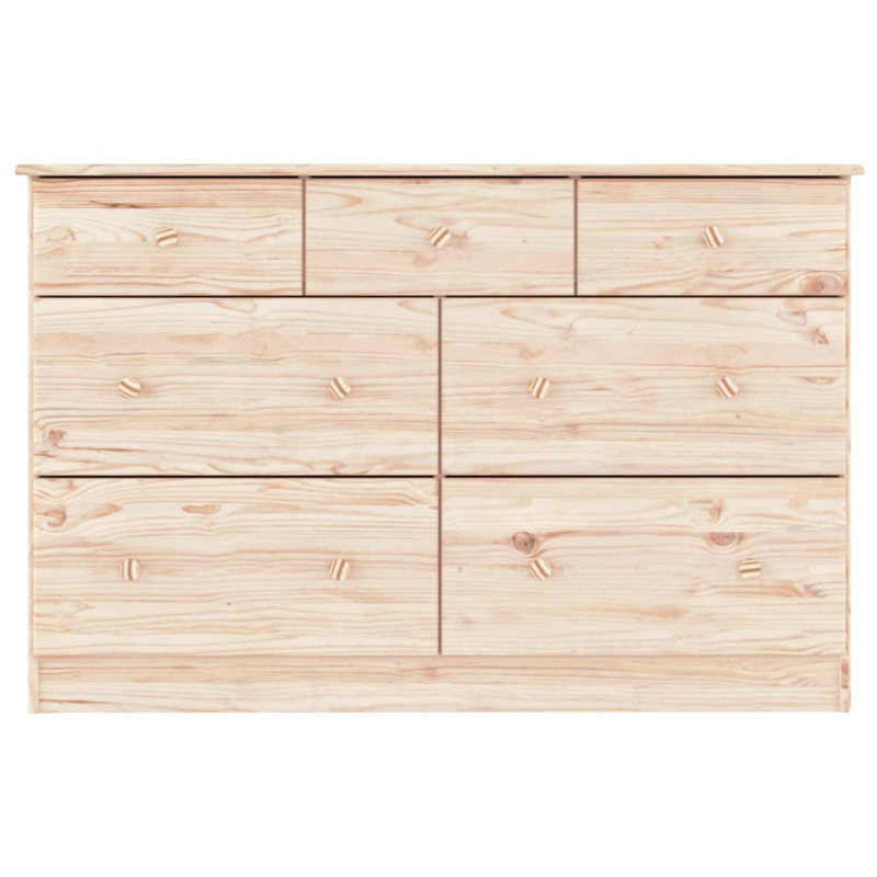 Manahial Solid Wood 112cm W 7 - Drawer Chest of Drawers, Light Brown