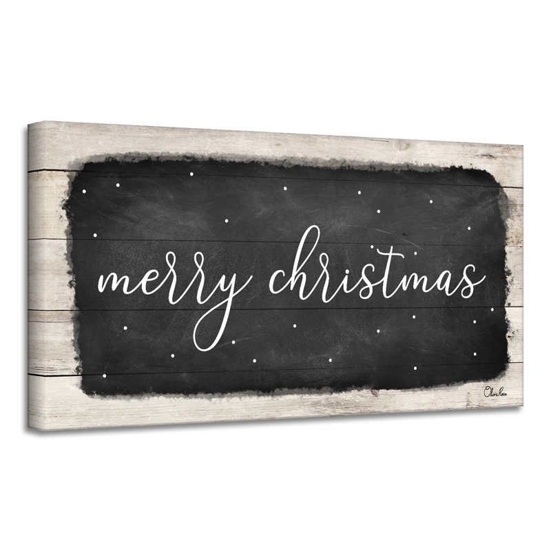 «Merry Christmas I» par Olivia Rose - reproduction d'art textuel sur toile tendue, H 18 po x l 36 po x P 1,5 po