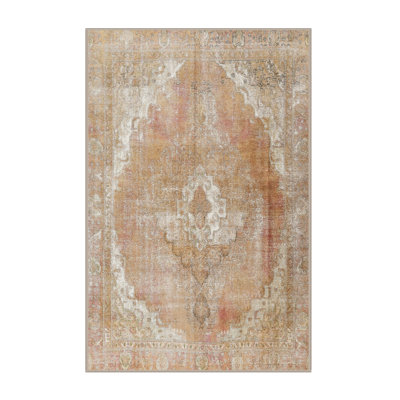 Tapis beige / rose clair en laine Kachig
