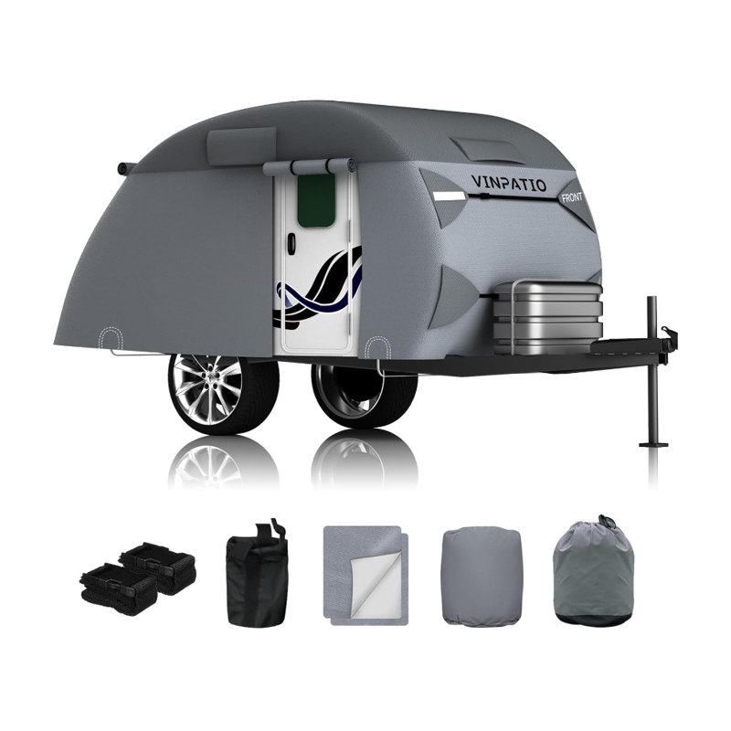 Housse pour camping-car Teardrop, convient aux remorques, housse de camping robuste à 7 couches, H 6 pi x l 6 pi x P 12 pi