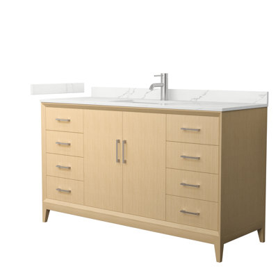 Janna 60" Freestanding Single Bathroom Vanity with Quartz Top