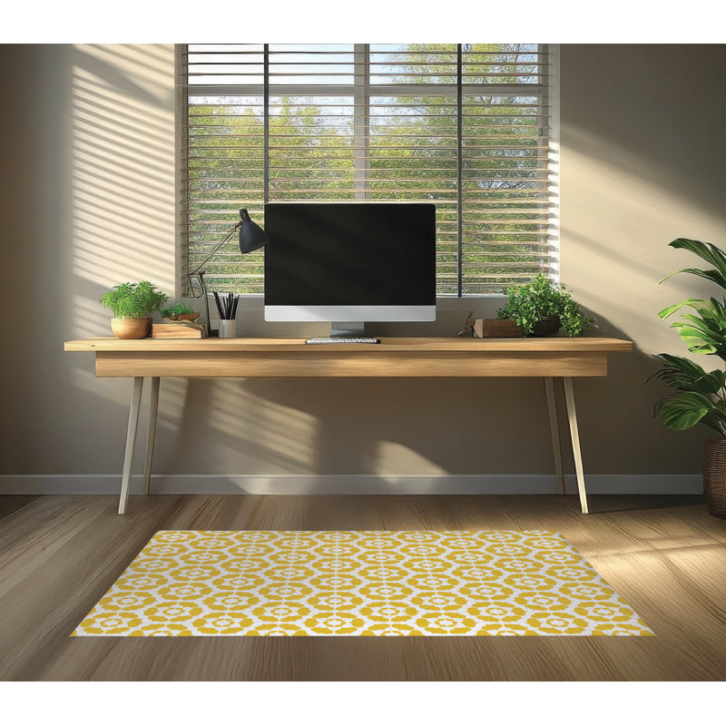 Tapis de chaise de bureau Cleo, L 60 po x P 84 po, Jaune souci