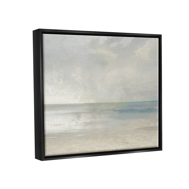 «Sandy Tide Ocean Horizon» par Christy Mckee - impression, Cadre flottant noir de jais, H 17 po x l 21 po x P 1,7 po