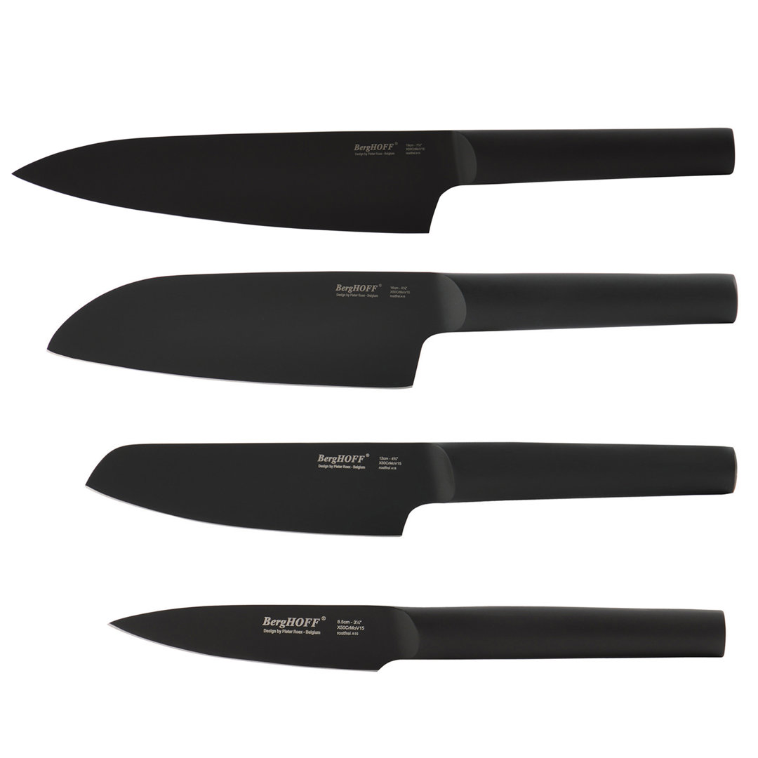 Ron 4Pc Knife Set Black, 4 Knives BergHOFF