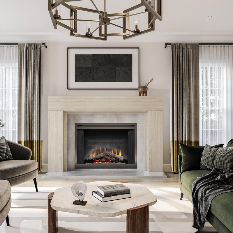 Sabine Contemporary Wood Fireplace Mantel Surround 48" x 42" Opening - 72" x 54" Overall - Unfinished Maple, 72" L