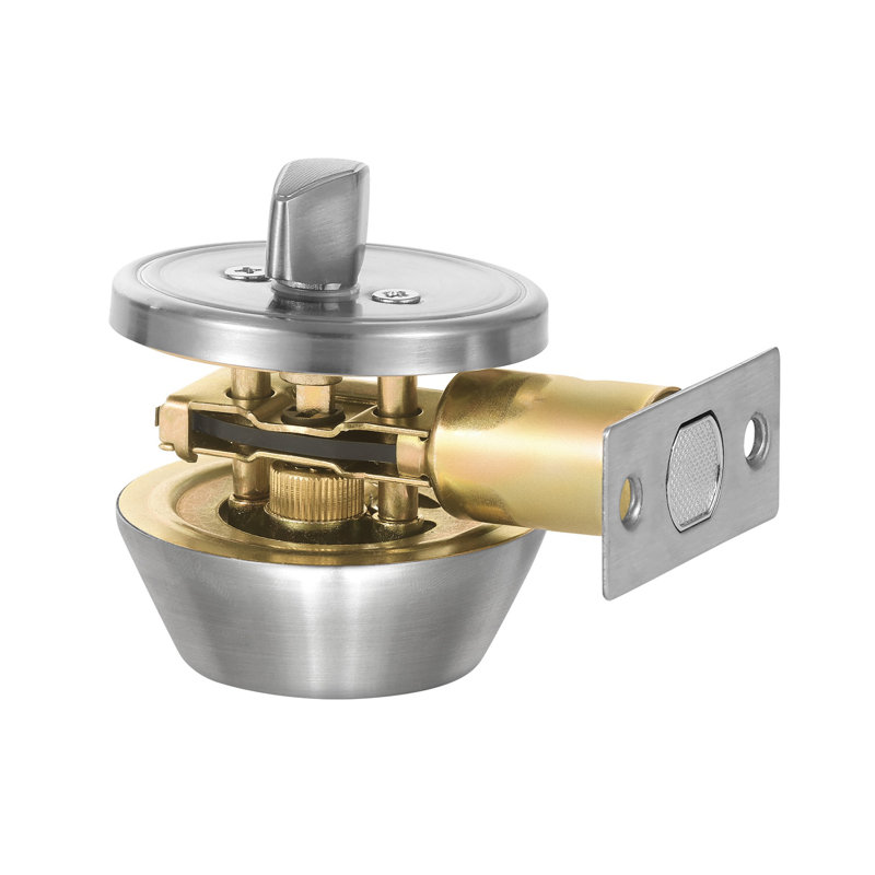 Serrure à pêne dormant cylindrique simple de qualité supérieure au fini nickel satiné - Quincaillerie de sécurité robuste en alliage de zinc avec loquet réglable