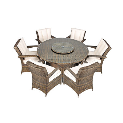 Harpenden 6 Seater Dining Set with Cushions and Parasol
