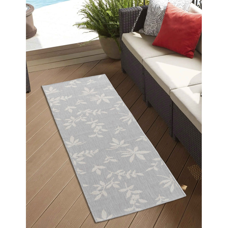 Aavya Floral Indoor / Outdoor Area Rug, Runner 60 x 220cm