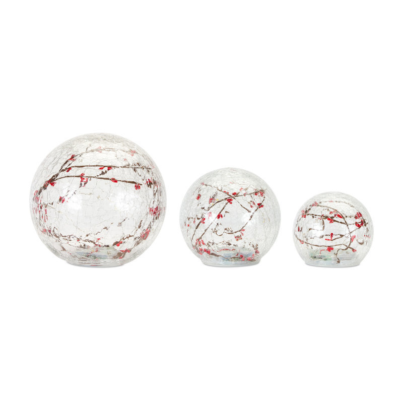 3 Piece Glass LED Globe Set