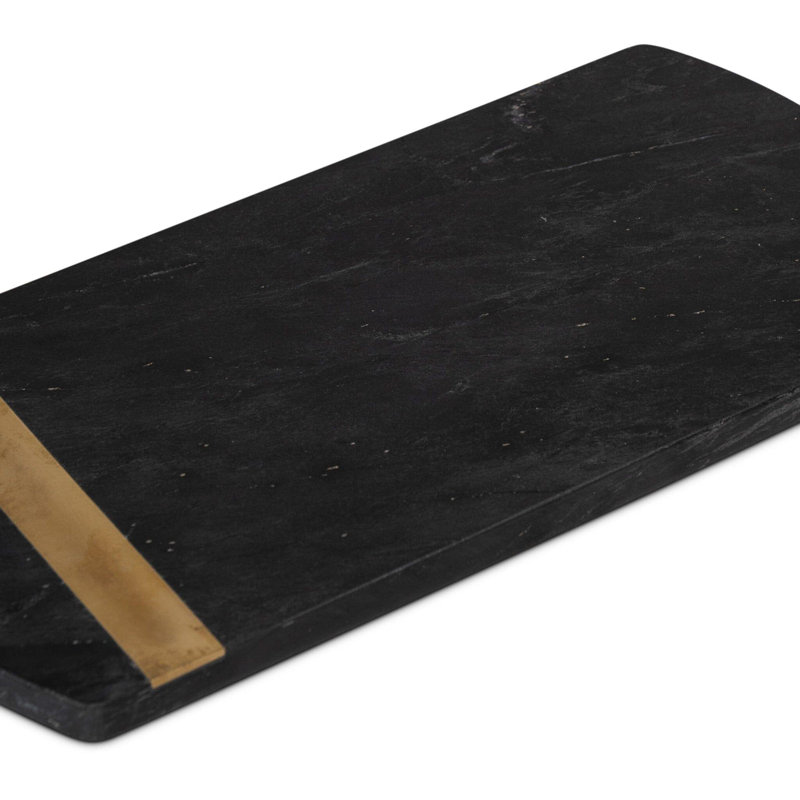 Fairmont Park Adharv Marble Platter, 38cm L x 18cm W, Black