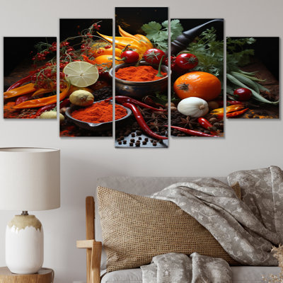Oriental Spices Food I - Décoration murale aliments et boissons - 5 panneaux