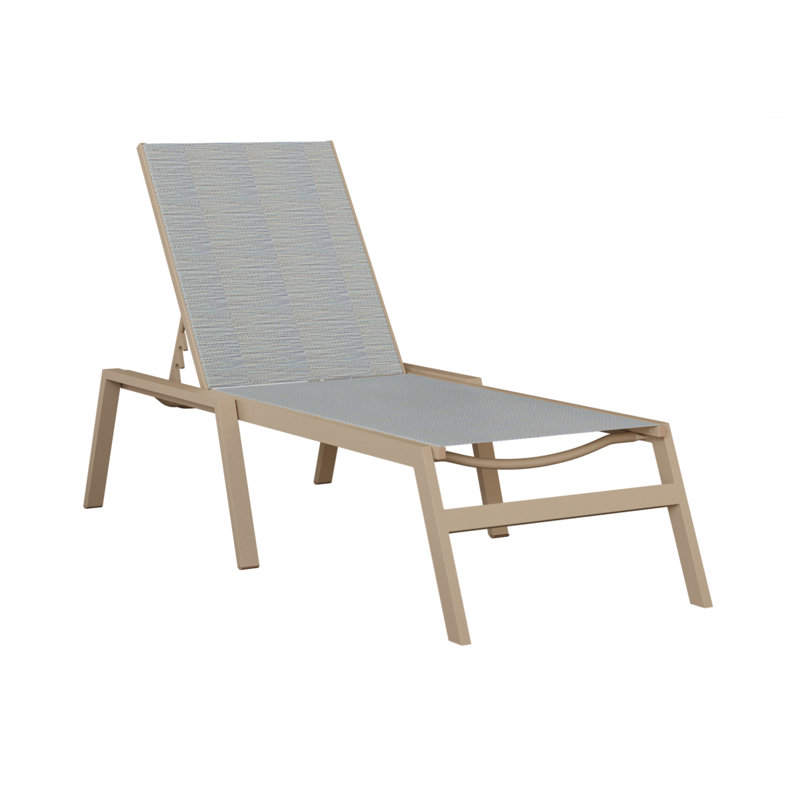 Berlin Gardens Vida Chaise Armless Lounge, Light Gray, Sahara Speckle