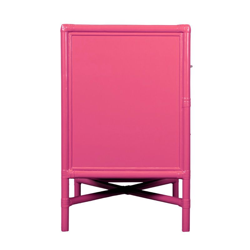 Venice 4 Drawers 54" W Double Dresser, Hot Pink