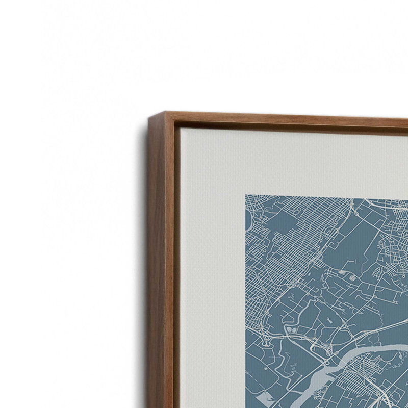 «New Your City Street Map», reproduction d'art sur toile, 20 po x 30 po, Cadre flottant en noyer