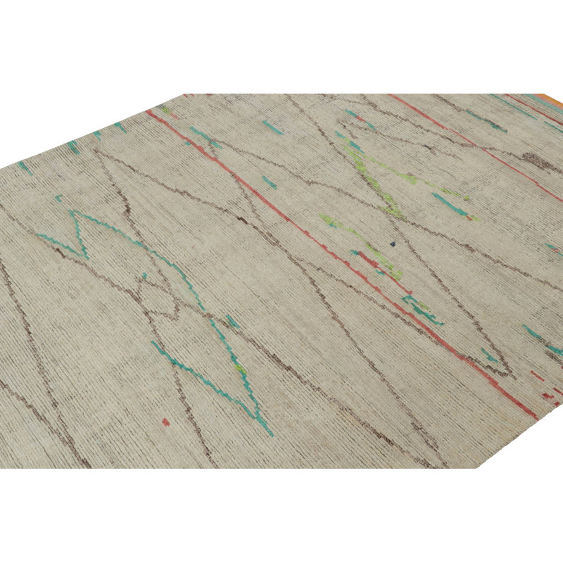 Moroccan Hand Knotted Area Rug, Rectangle 6' x 9'