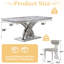 Ensemble de table de salle à manger 7 pièces en marbre gris et argent 7 pièces Modern-1083911902-1083911903-1083911904