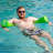Aqua Lily Pad 20' Maui Floating Island with Foam Pool Noodle Float, Lime Green