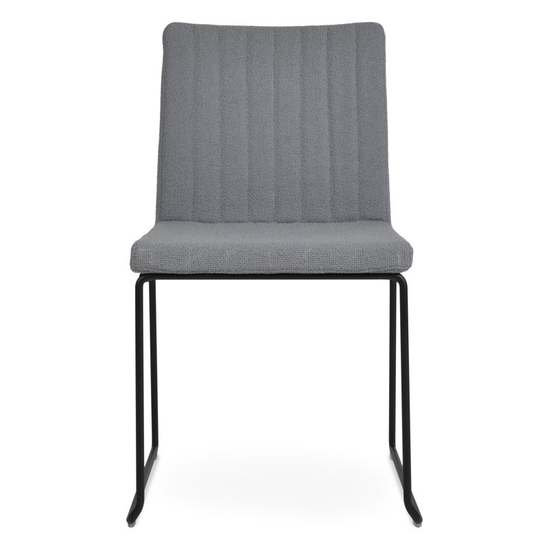 Chaise de salle à manger empilable Zeyno, Noir, Boucle gris