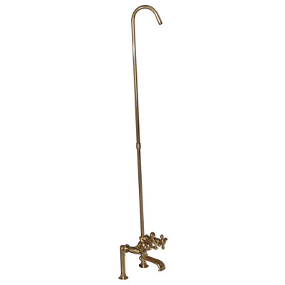 Garniture de robinet de baignoire sur pattes à trois poignées avec inverseur