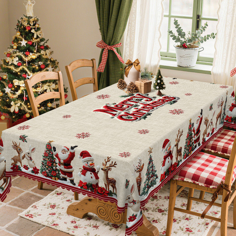 Nappe Merry Christmas Party Atmosphere Decor, L 70,8 po x l 55,12 po