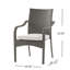 De 4 chaises empilables en PE gris, structure en fer et coussins d'eau pour un patio extérieur de style confort